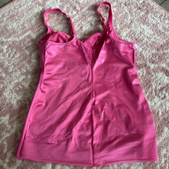 Ruby Ribbon Hot Pink Lace Trim Support Camisole Shapewear Style 3024 Size 36 - Picture 5 of 5